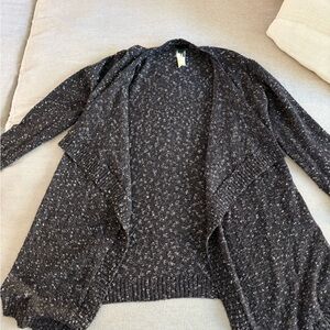 Women's Black Open Front Sweater